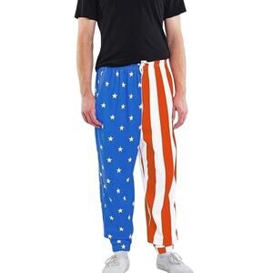Tipsy Elves Patriotic Workout Jogger Pants, American Flag, Men's Size XL, NWT